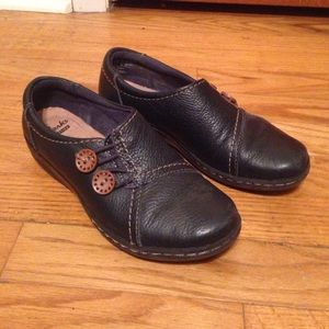 Clarks Evianna Secure Slip-On, Navy 5.5 Flat Shoes