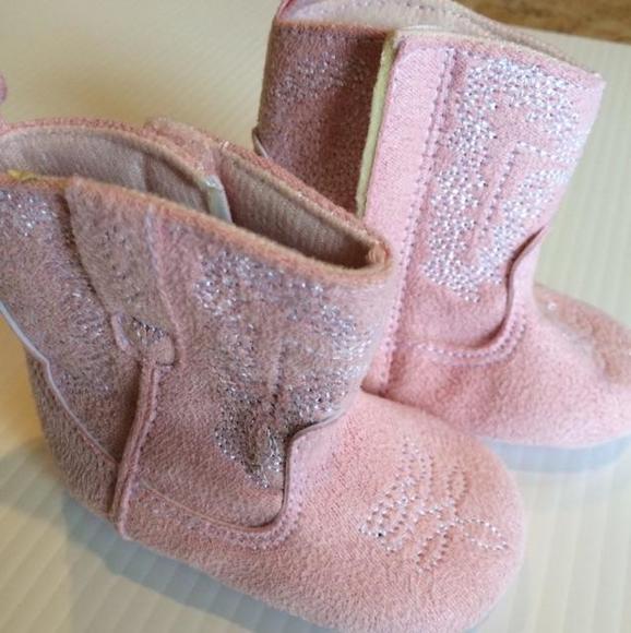 Rising Star pink baby boots.