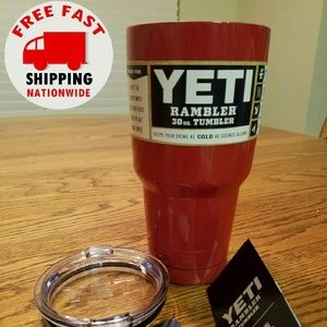 Custom RED YETI Rambler Tumbler Stainless Steel