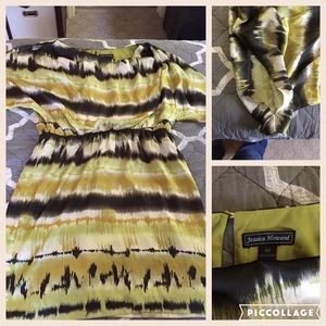 Silky Dress with slit shoulders