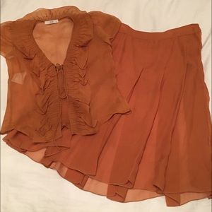 Prada,silk 2pc outfit skirt & blouse   Never worn