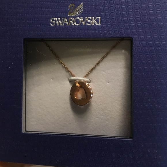 Swarovski rose gold heart necklace with diamonds