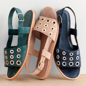 J. Crew Suede Grommet Sandals