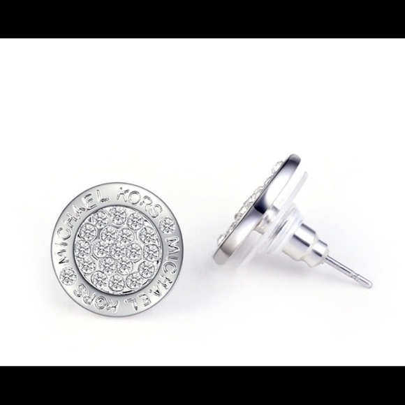 Mk fashion earrings silver and crystals