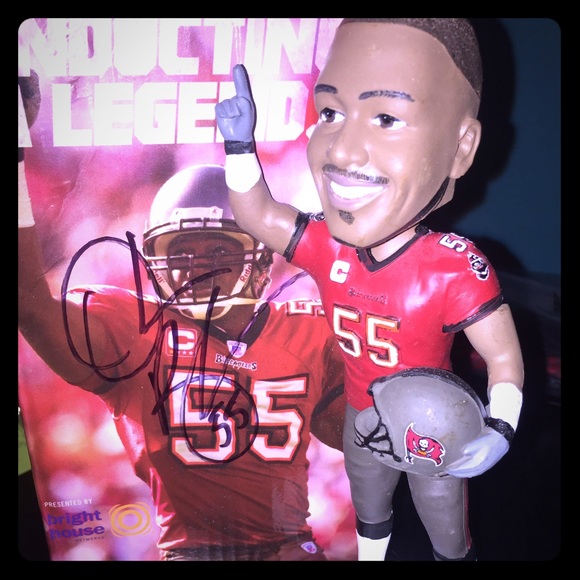 Signed Derrick Brooks Bobble Head