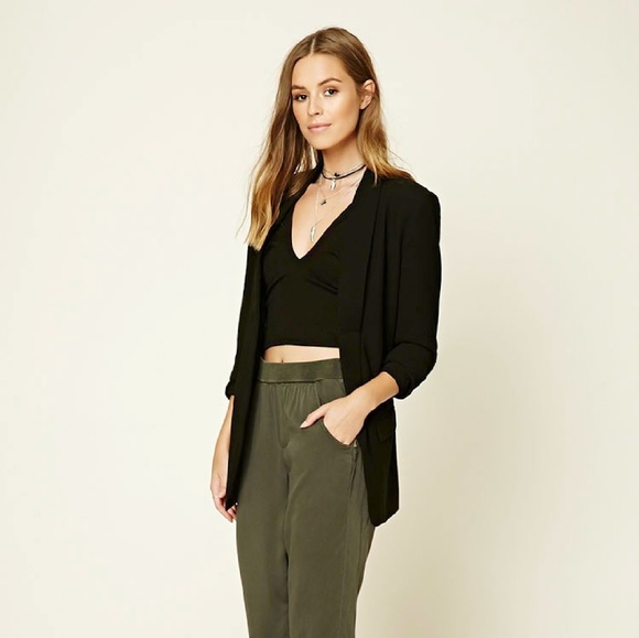 Forever 21 Contemporary Ruched Blazer