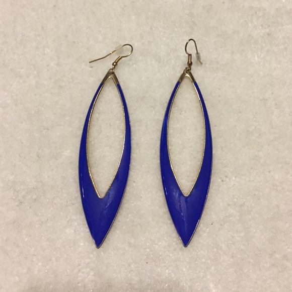 Royal blue and gold earrings