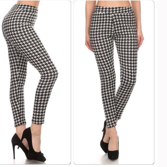 New High Waist Houndstooth Leggings - Picture 2 of 3