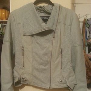 Faux grey leather jacket