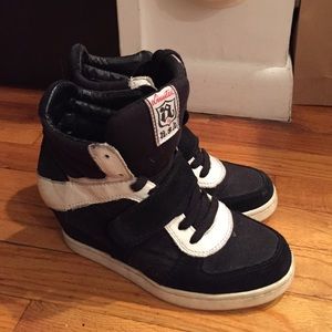 ASH Black and White Sneaker Wedge