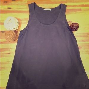 Everlane The Silk Tank Navy Small