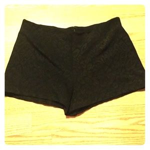 Black cheetah print high wasted shorts
