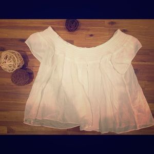 Aritzia Talula White Off Shoulder S Cabrini Blouse