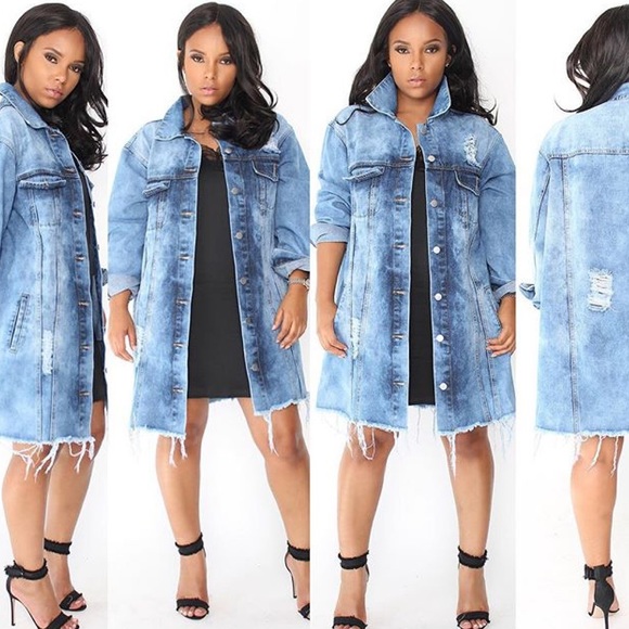 Plus Size Denim Distressed Jackets👏🏽👏🏽👏🏽