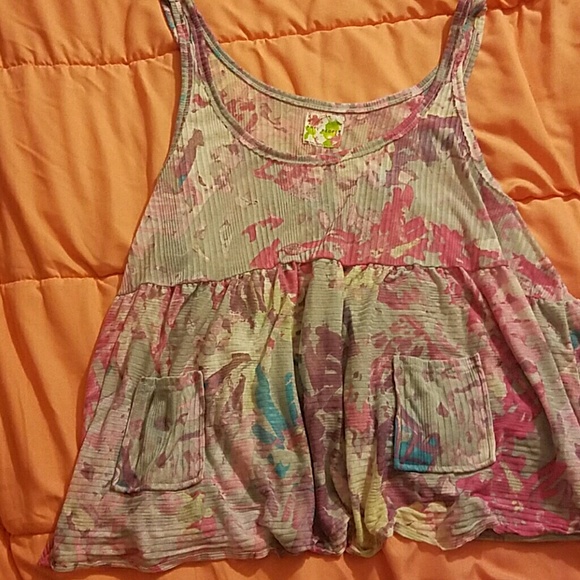 Free People floral baby doll tank top