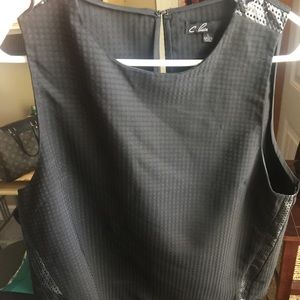 Black top with leather detailing