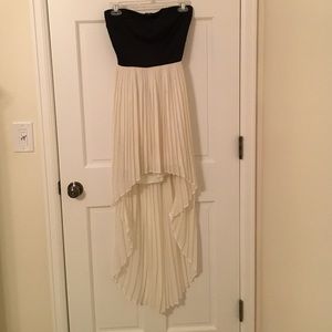 Black and white high low dress