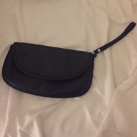 Black leather wristlet lucky brand gently used