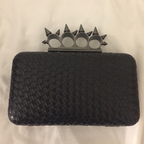 Spiked brass Knuckles clutch