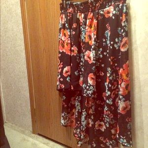 Black floral skirt