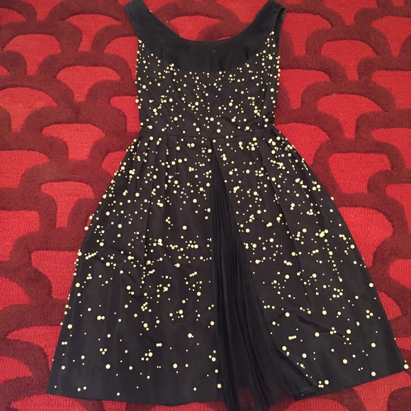 TOMMY HILFIGER pearl beaded accordion pleat dress