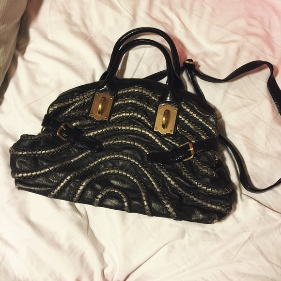 Super chic black and grey satchel