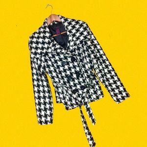 Black and ivory houndstooth jacket