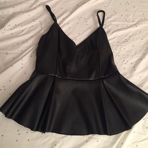 Pleather peplum top