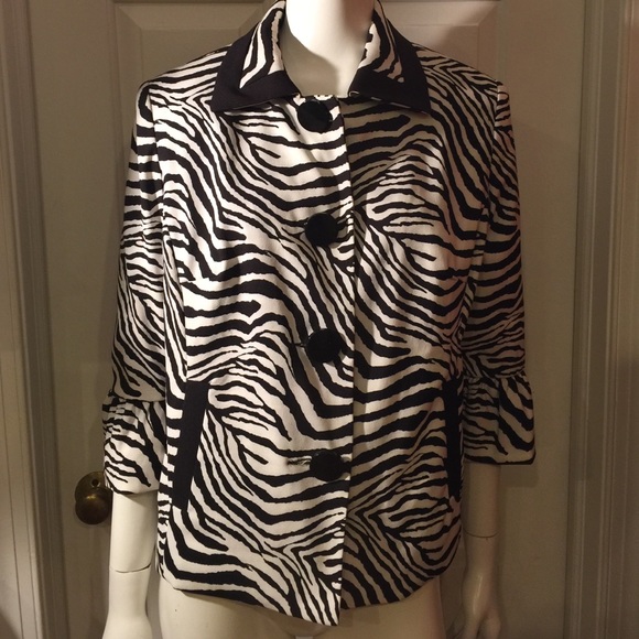 Zebra Print Large Button Jacket