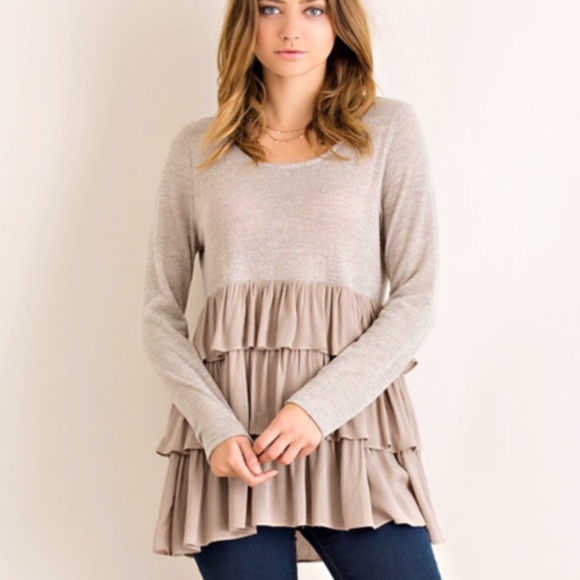 TIERED, BABYDOLL RUFFLE TUNICS IN FOUR COLORS! - Picture 4 of 4