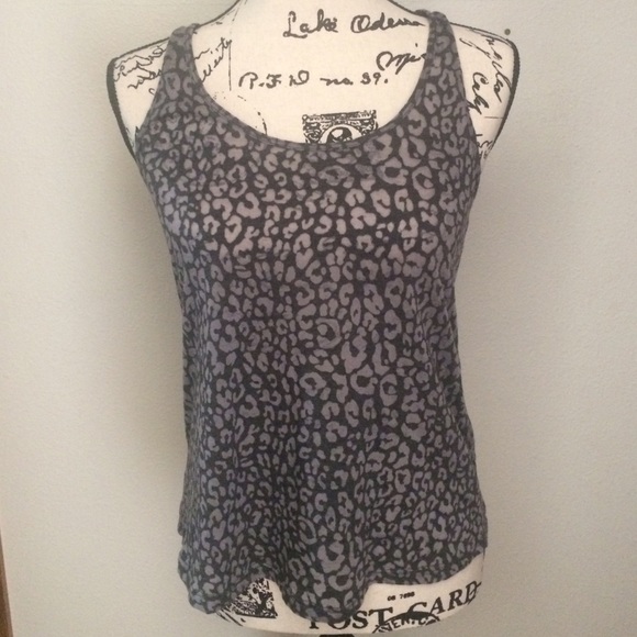 Gray Leopard Razorback Tank