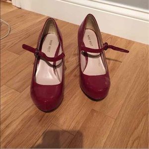 Red Nine West Mary Janes