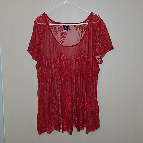Red lace shirt