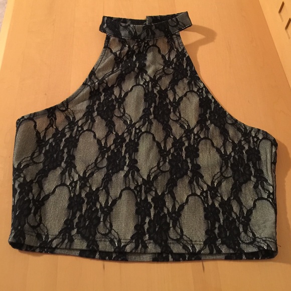 Nasty Gal Lace Halter Crop Top