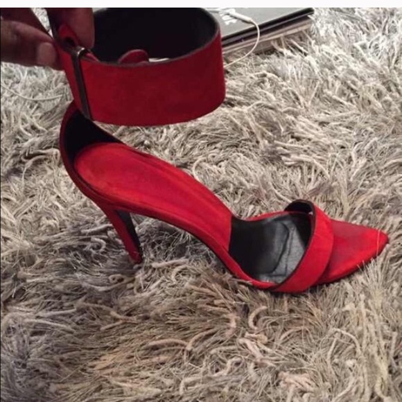 Zara Shoes - Red Zara Suede Heels