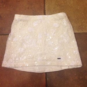 New hollister sequin skirt white xs