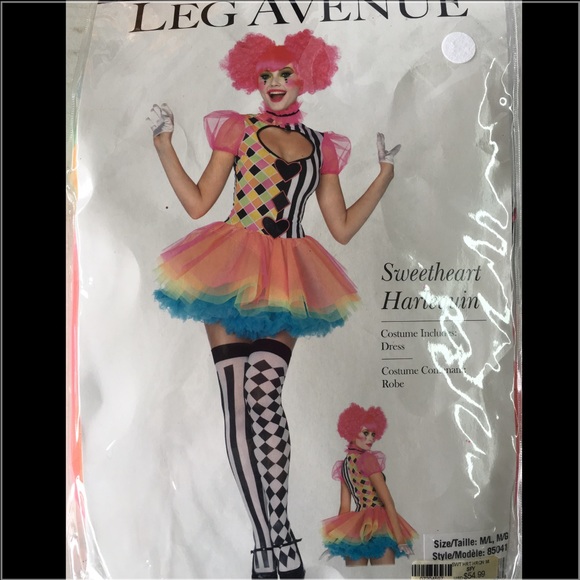 LIKE NEW Clown harlequin women's costume
