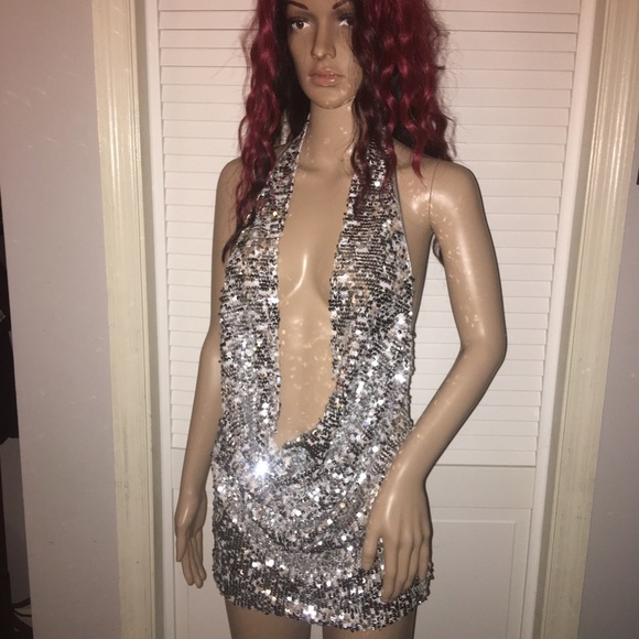 Sequin drape dress