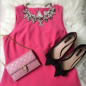 Loft pink dress with keyhole back