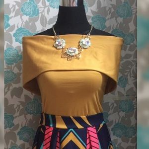 Mustard off shoulder Top