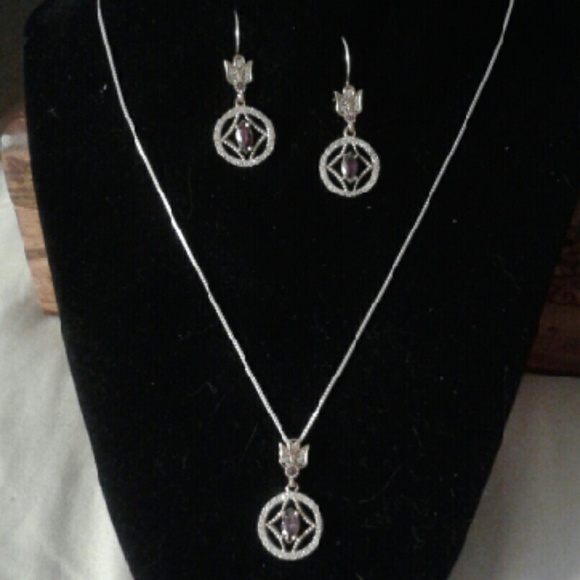 5 Piece European Made Amethyst/Topaz Solid925S Set