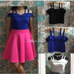 Double strap off shoulder top