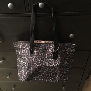 Coach Gray Ocelot XL Nylon Packable Getaway Tote