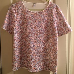 Sequin short sleeve shirt