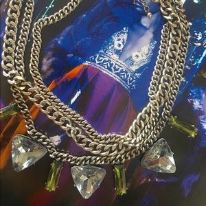 CHAIN + JEWELLED STATEMENT NECKLACE