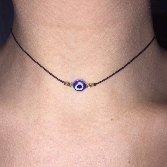 blue lucky eye choker
