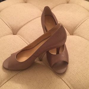 Peep toe slight metallic cole Hann Nike air heels