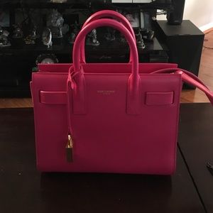 Hot pink Saint Laurent Nano Sac De Jour.