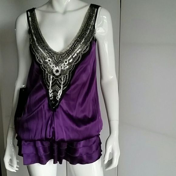 Bebe XXS beaded Carolina mini dress- 95% silk - Picture 2 of 4