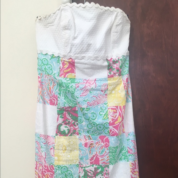 ❤BIG SALE❤Lilly Pulitzer patchwork strapless dress